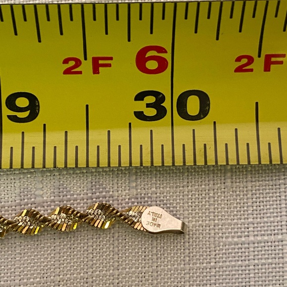 14K Gold Vermeil over Sterling Silver Twisted Chain Necklace Italy 30" L  3.75mm - Picture 9 of 9